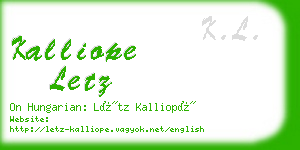 kalliope letz business card